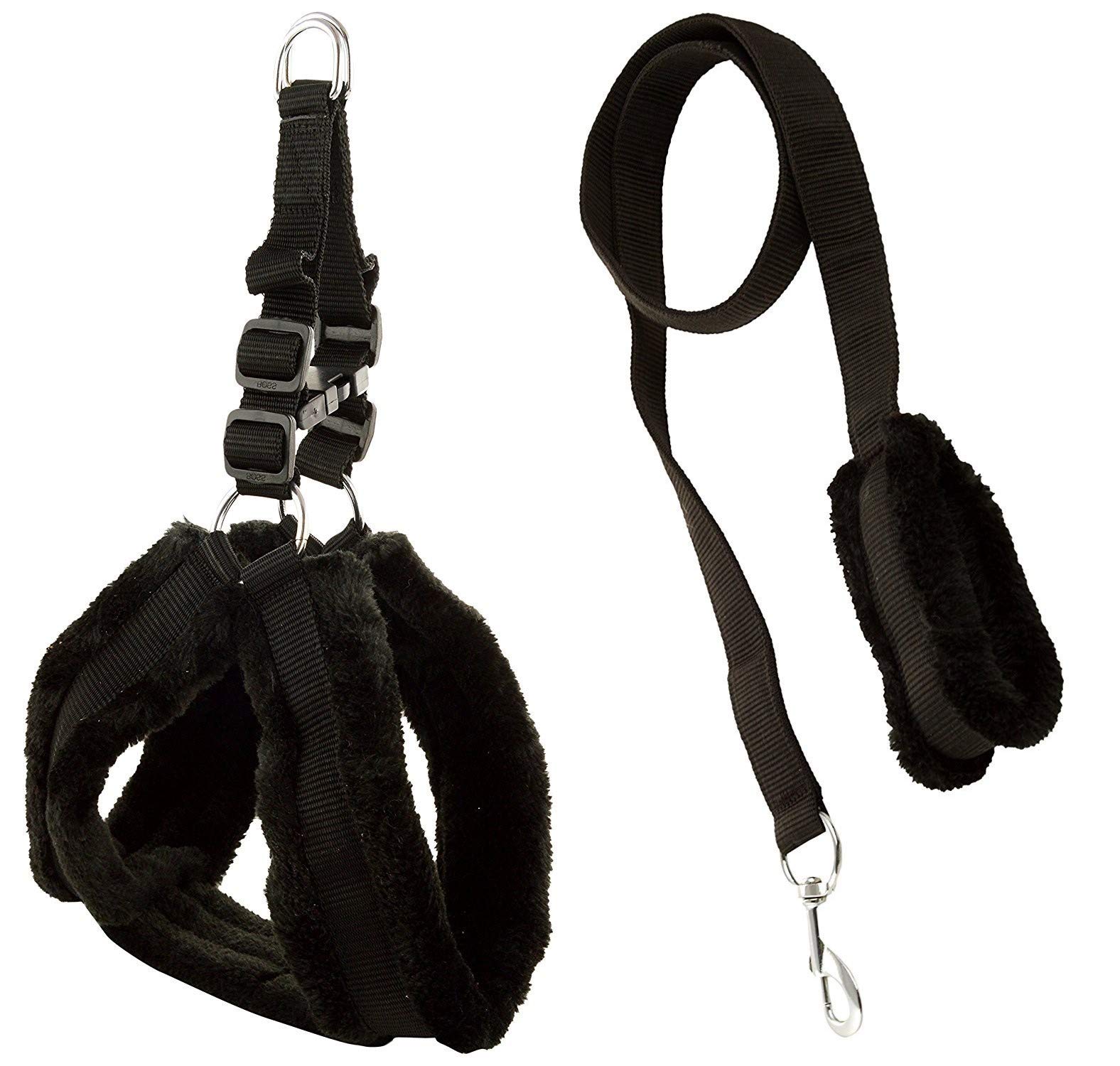SMART DOGGIE Fur Body Harness & Leash Set for Better Comfort(Black, Blue, red) (Medium, Black) (B08Y5P4WY1) Amazon Price History, Amazon Price Tracker