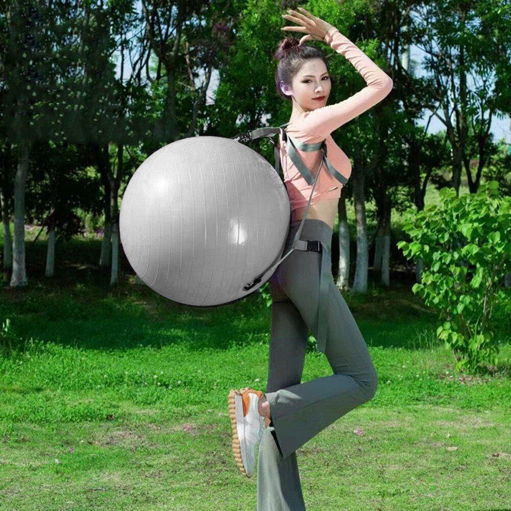 Piłka do ćwiczeń, piłka do jogi, gruba antypoślizgowa piłka pilates do treningu i treningu podstawowego, piłka fitness z paskiem, odpowiednia do domu, siłowni, biura