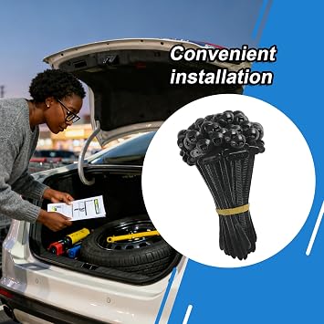 Automotive Cable Tie, Heavy Duty Secure Fastener, Sturdy Nylon Zip Ties, Vehicle Wire Management for Auto, Motorcycle, Ev, Sedan, Trunk, Garage, Outdoor Wiring Installation