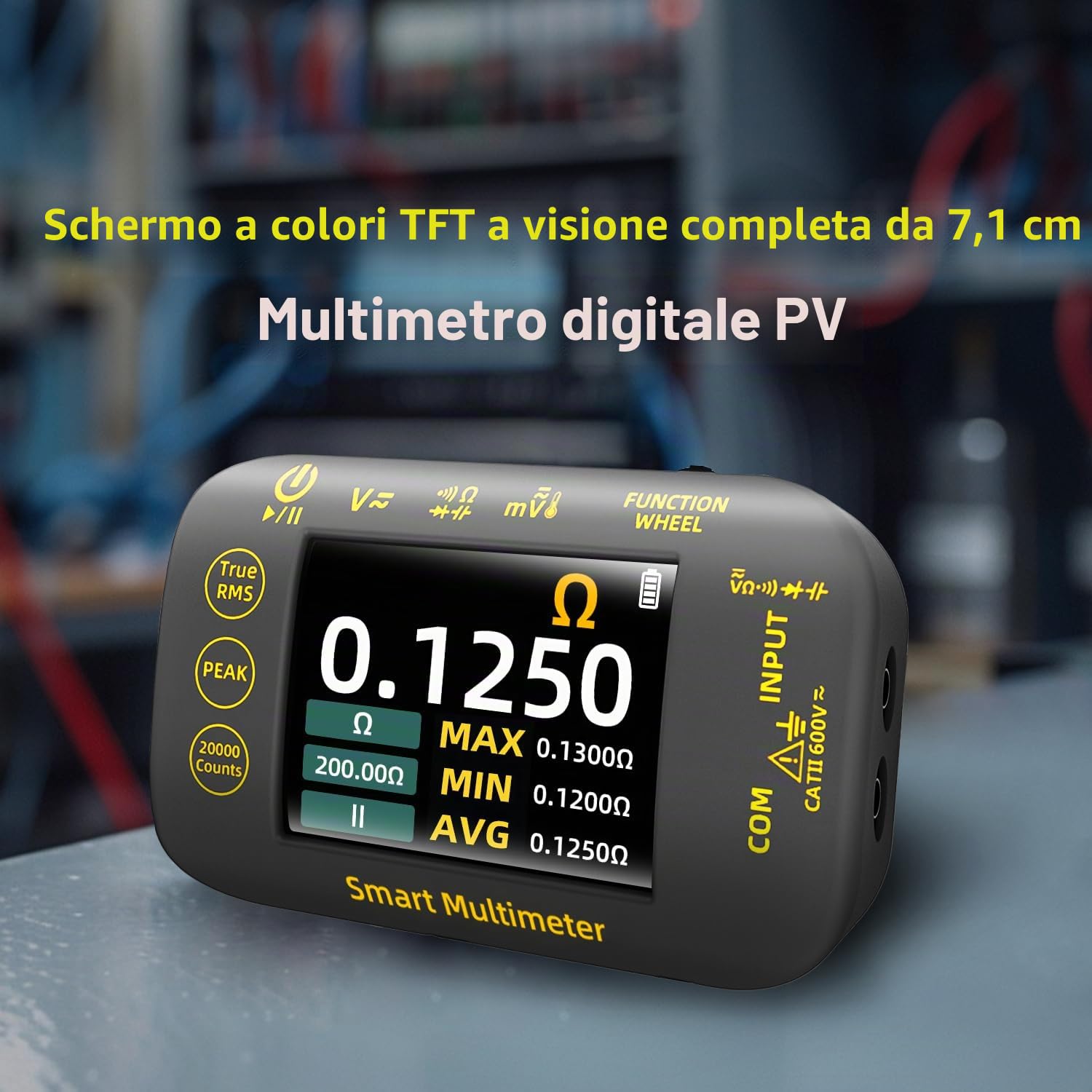 BSIDE Mini Multimetro digitale 20000 conteggi TRMS Multimetro portatile 1000V Voltmetro Ricaricabile 2.8'' LCD Tester Misura AC/DC Tensione Resistenza Capacitanza Diodo Temperatura