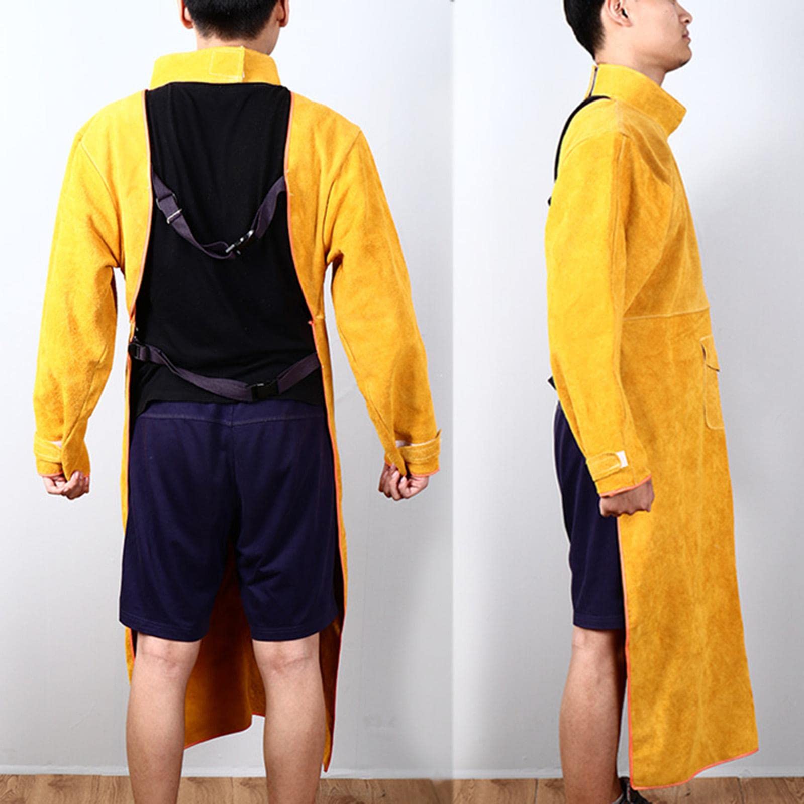 Chaqueta de Soldar de Cuero Ty, Delantal Protector, Ropa de Soldador, Traje de Soldador, Delantal de, Equipo para Barbacoa de Jardín O, 130cm
