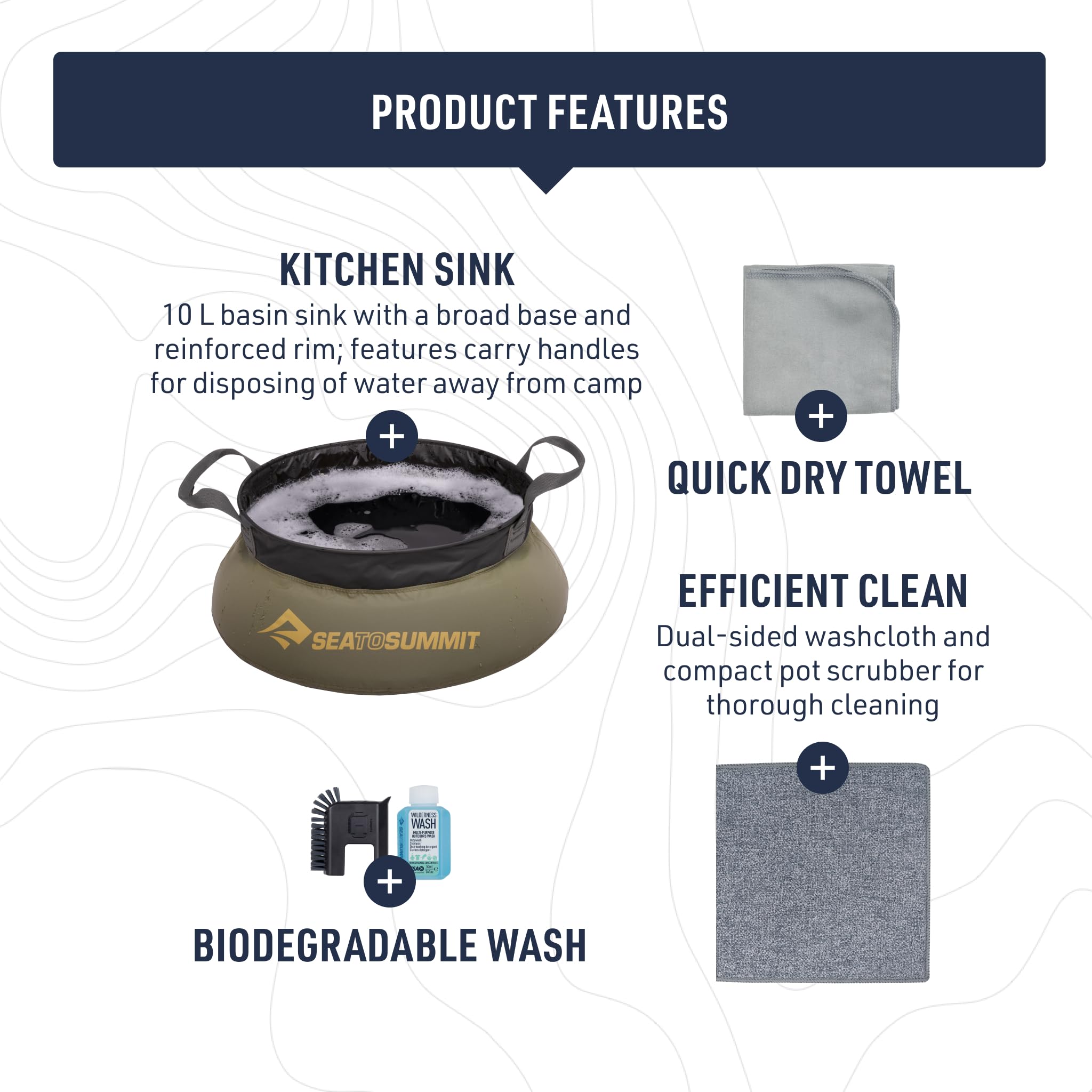 Amazon.com : Sea to Summit Camp Kitchen 6-Piece Clean-Up Kit