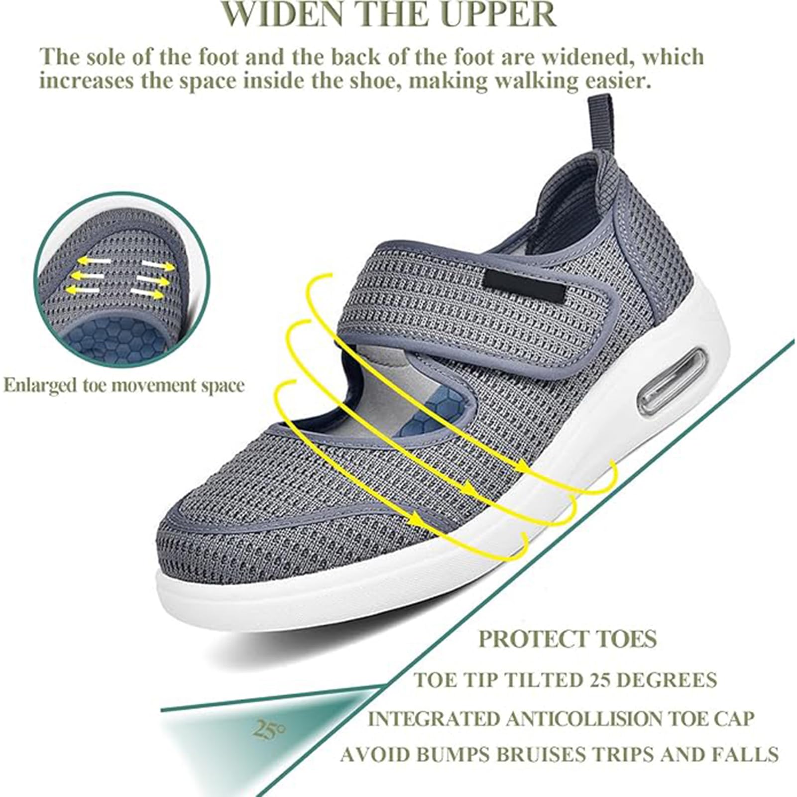 Scarpe Diabetici da Uomo E da Donna, Ortopediche Scarpe per Alluce Valgo, Scarp Mediche, Scarp Casual Estive, Tessuto A Rete Traspirante, per Anziani, Piedi Gonfi