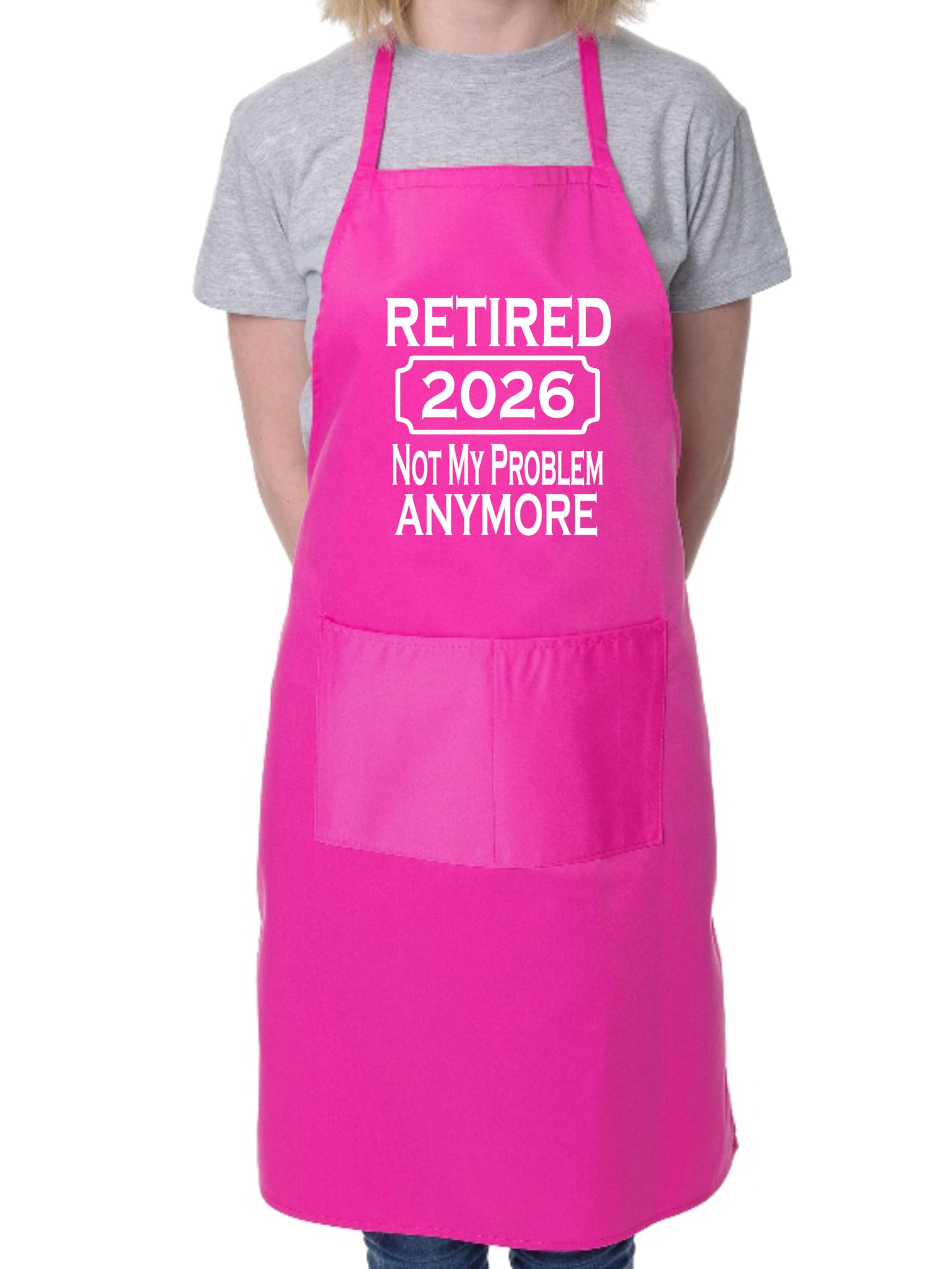 Print4u Unisex Pink I Retired In 2026 Retirement Gift Bbq Baking Cooking Bbq Apron