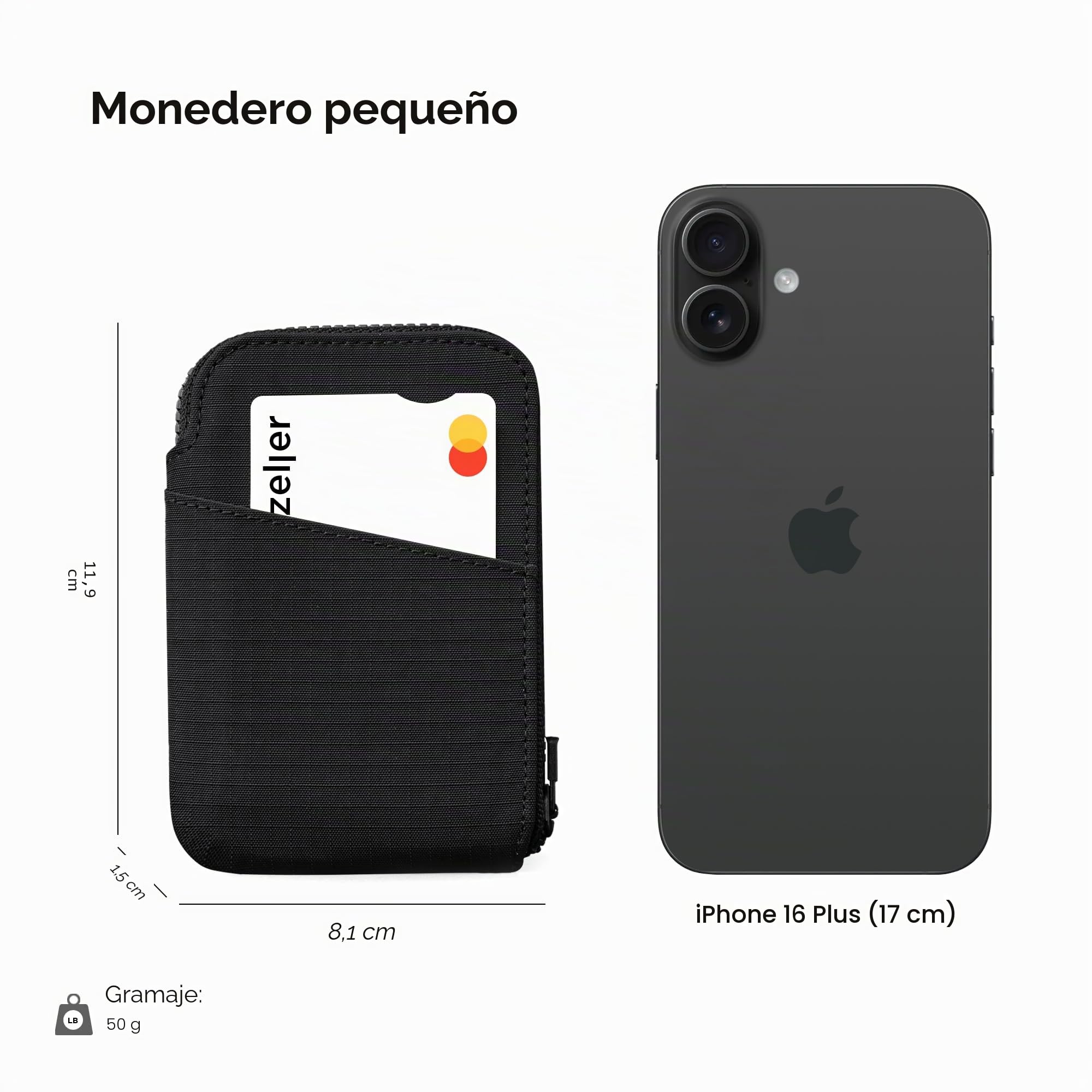 ALPAKA Zip Card Pouch – Cartera con Cremallera y RFID