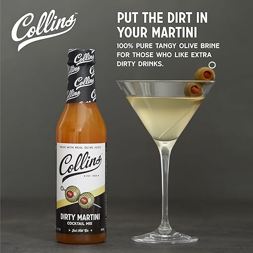 Miniatura 16 de Collins Mezcla de Martini sucio, hecha con salmuera de oliva real para el sabor audaz que necesitas, ingrediente clásico de receta de cóctel
