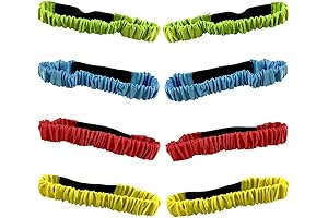 8-Piece 3-Legged Race Bands for Kids and Adults, Assorted Colors