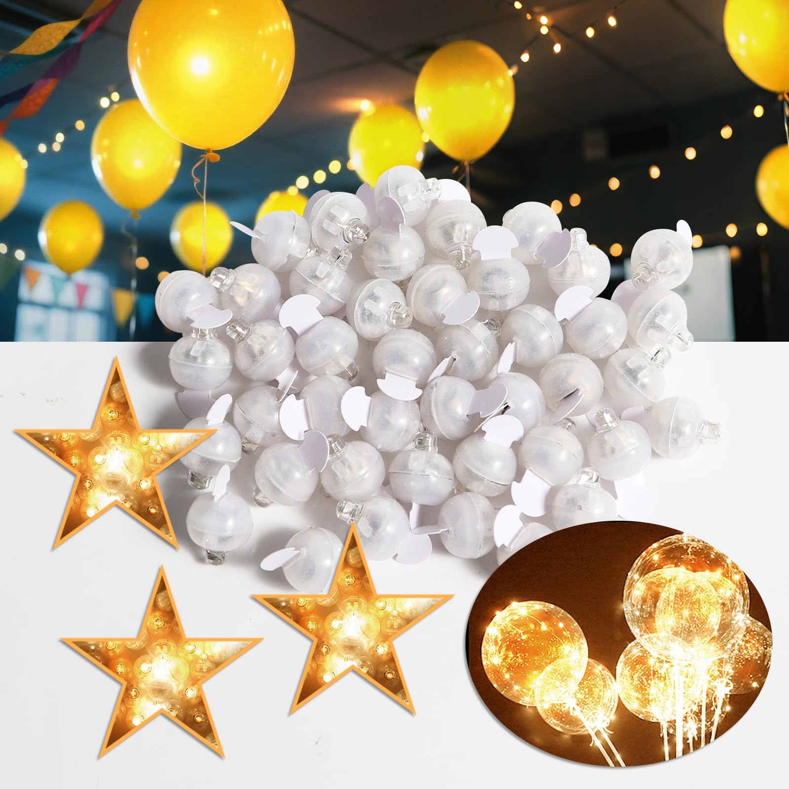100 sztuk lampek LED do balonów, mini balony LED, okrągłe balony LED, na imprezę, urodziny, wesele, imprezę, Halloween, Boże Narodzenie, karnawał, do baru, klubu, jako dekoracja, ciepła biel