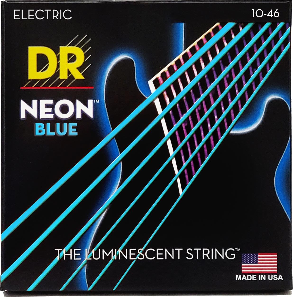 DR Strings Hi-Def Neon Blue Electric Medium