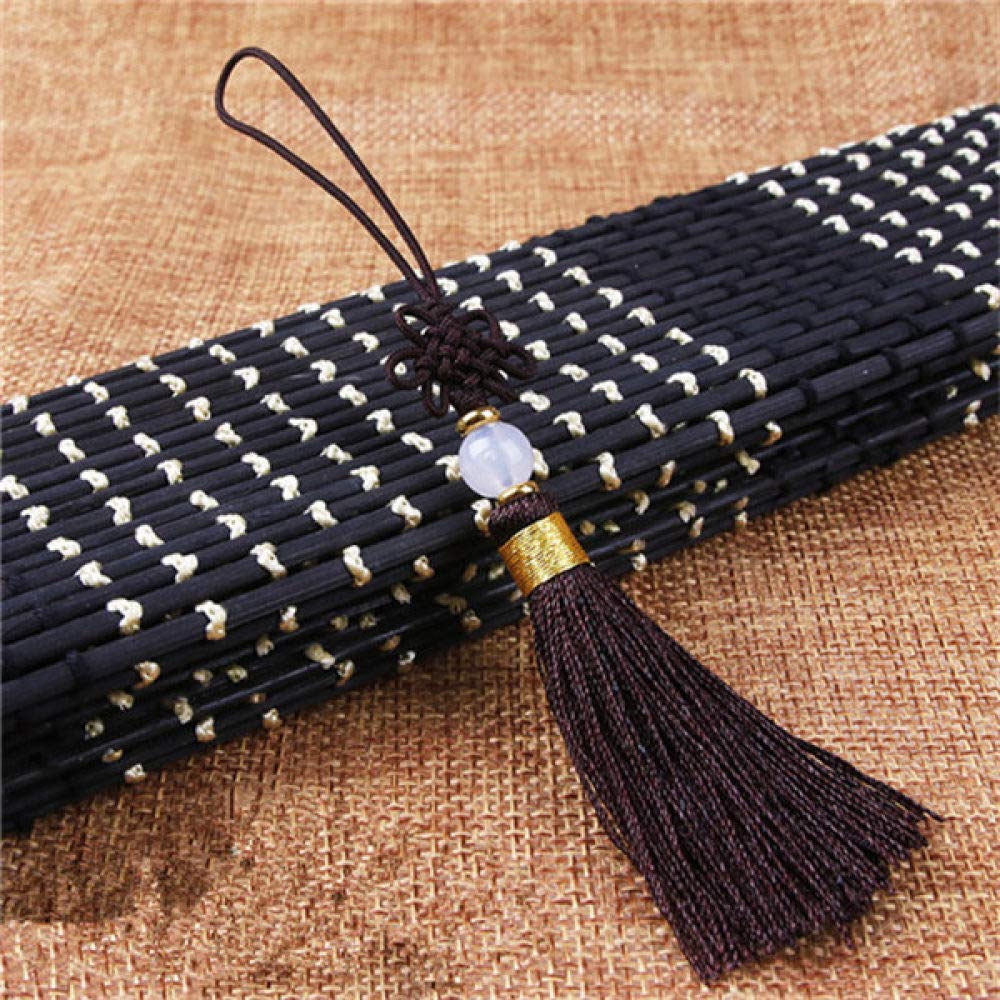 QUNINE 3-10 Pz Nodi Cinesi Perline Ciondolo con Frangia Nappa, Materiale Artigianale Fai da Te Nappe per Feste Decorazioni per Tende Nappe Nastro, Nappe Blu Scuro, 10 Pezzi (Nappe caffè 3 Pezzi)