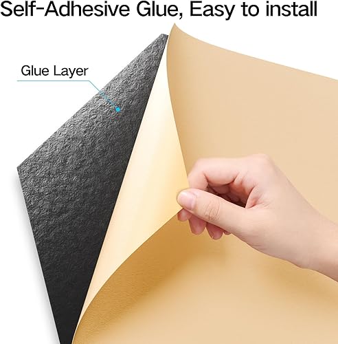 Miniatura 3 de Paquete de 12 paneles acústicos autoadhesivos de 12 x 10 x 0.4 pulgadas, paneles de espuma a prueba de sonido para paredes con alta densidad, diseño