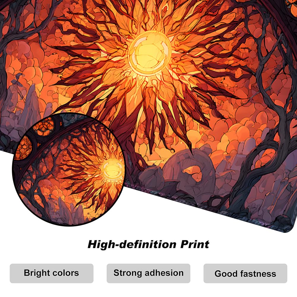Board Game MTG Playmat + Black Waterproof Bag, Stitched Edges, Smooth Rubber Surface - Image 3