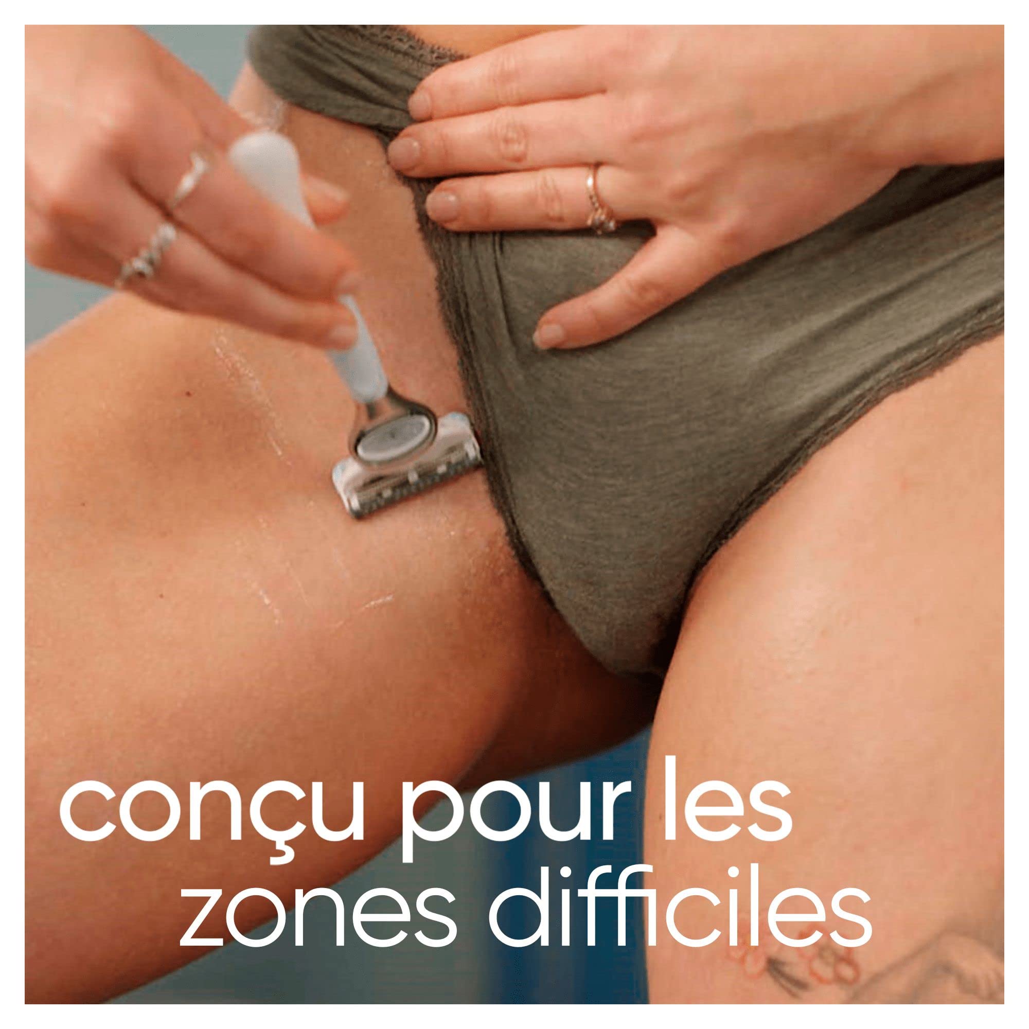 Gillette Venus Satin Care Pour La Peau Et Les Poils Pubiens, Lot De 8 Lames De Rechange, Recharges De Rasoir Avec Barre De Protection Et Lames Affutées, Rasage Doux Des Zones Intimes