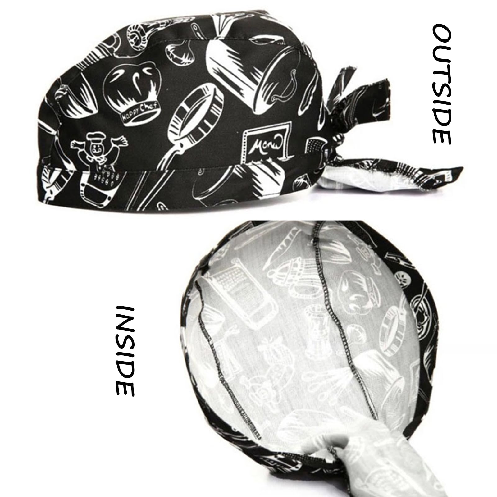 3 Gorros de Cocinero Ajustable Gorro de Panadero Neutro Gorro Cocinero Guindilla Cubiertos Rayas Azules y Blancas para Cocina Hotel Restaurante Barbacoa