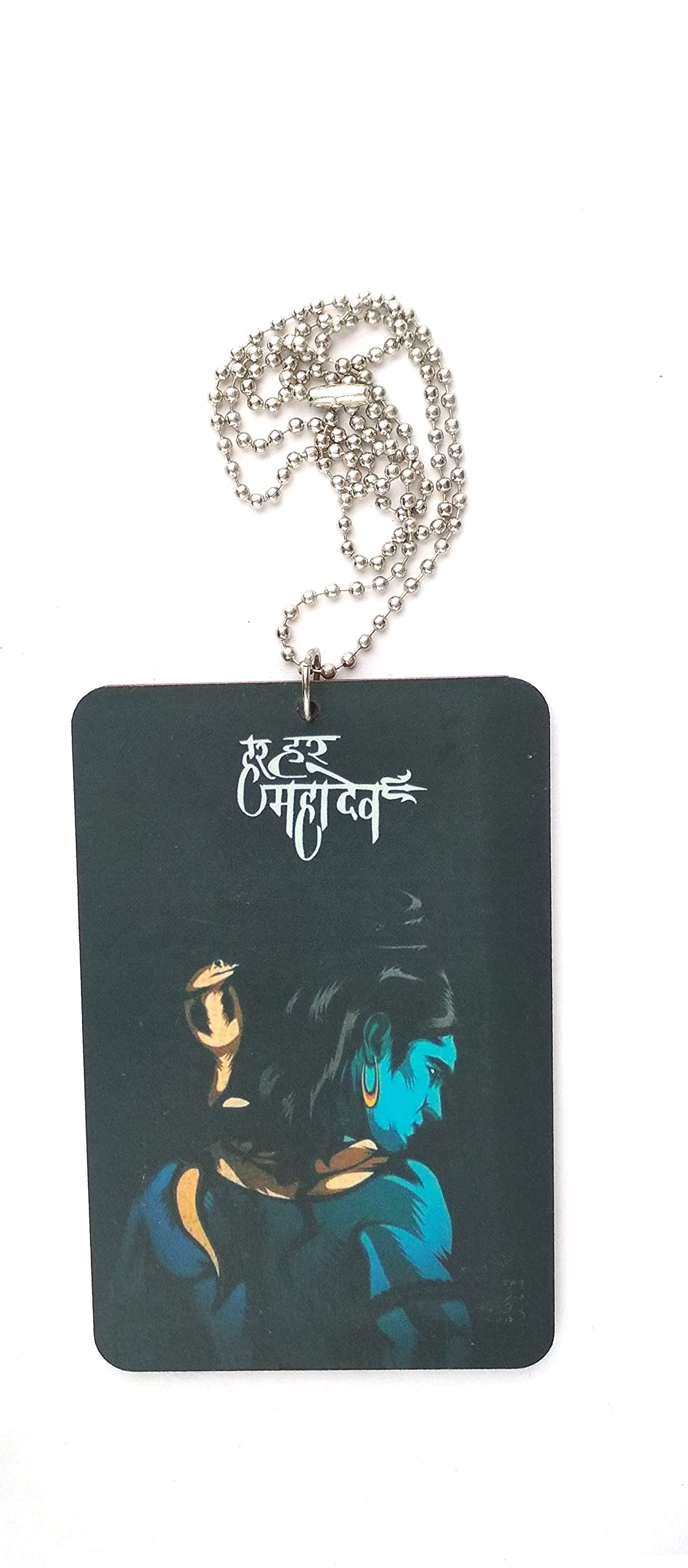 GXYS Stylish Both Side Har Har Mahadev Car Hanging Material-Wood Colour- Multicoloured-image-10
