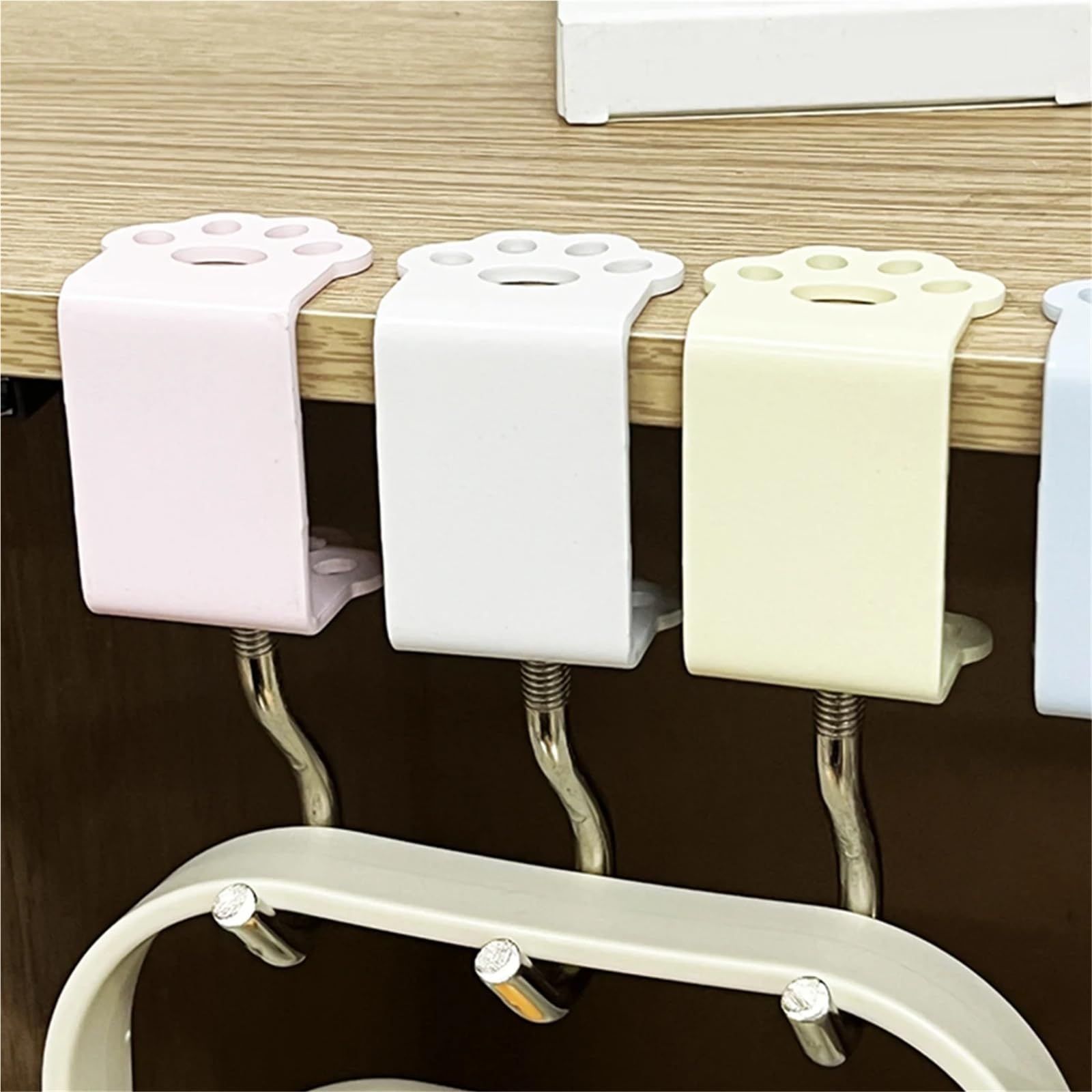 Accroche Sac Crochet de suspension réglable for bord de bureau, support for casque de jeu, organisateur de bureau rotatif(Pink 4pcs)