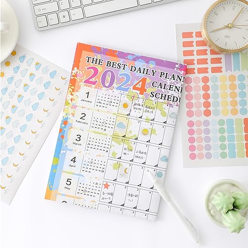 Miniatura 6 de Calendario de pared, calendario de póster de 366 días 2024, calendario anual 2024 para el hogar, oficina, proyectos escolares