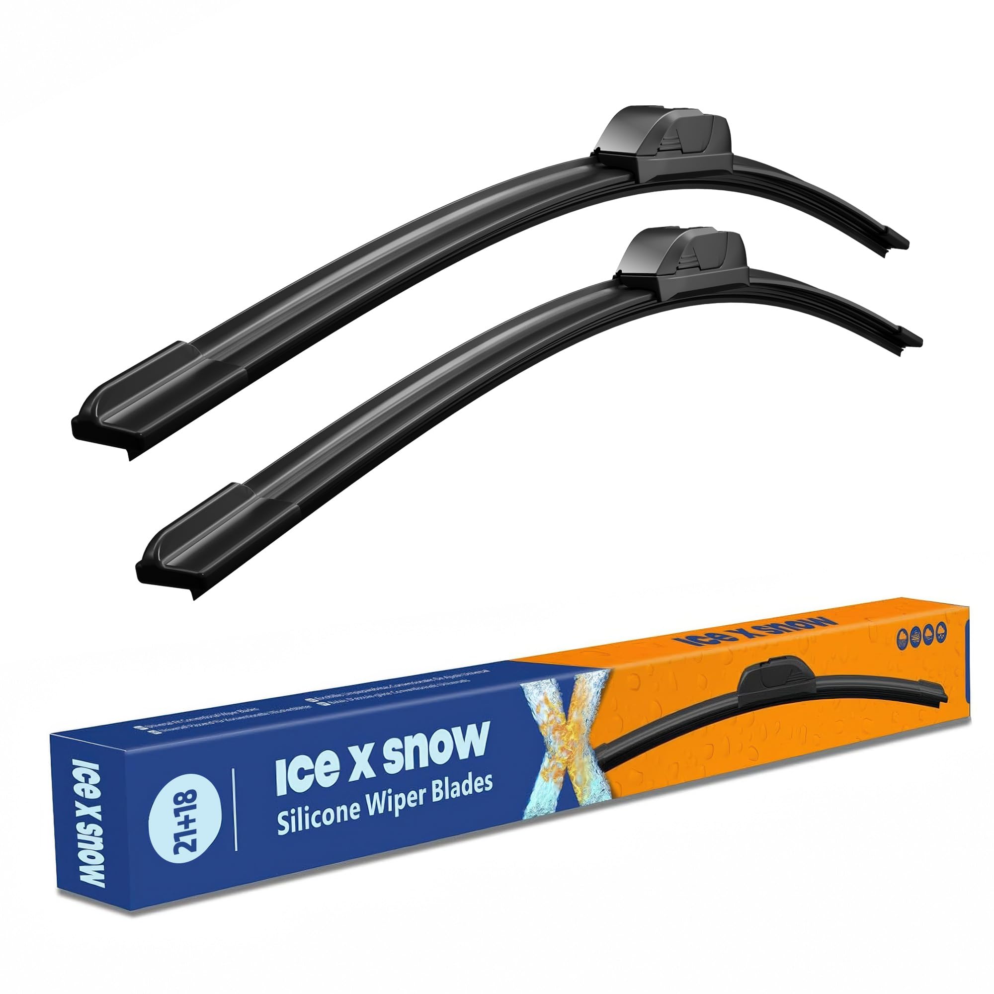 21"+18" Silicone Windshield Wiper Blades Oem Quality Premium All Seasons Wiper Blades Durable and Quiet Windshield Wipers (Pack of 2)