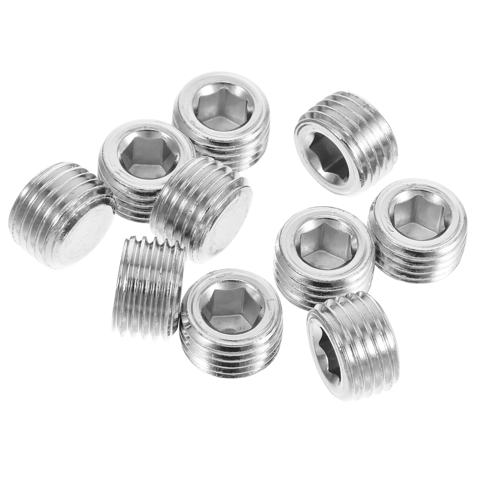 SEWACC 10pcs 1/4 Steel Threaded Insert Head Plug Sealing Strip Door Gap Repair Kit for Pneumatic Connector