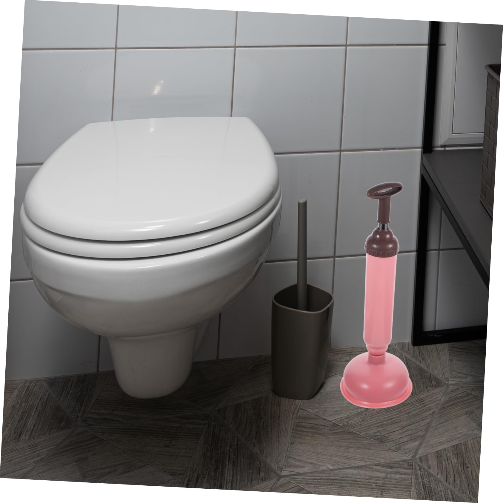 Desatascador de Inodoro Ventosa de Succión Fuerte, PVC y Acero Inoxidable, para Cocina y Hogar, Quita Obstrucciones Fácil Limpieza | Color Rosa, Fácil de Limpiar, para Hotel y Hogar, Herramienta Manual para Desatascar Obstrucciones