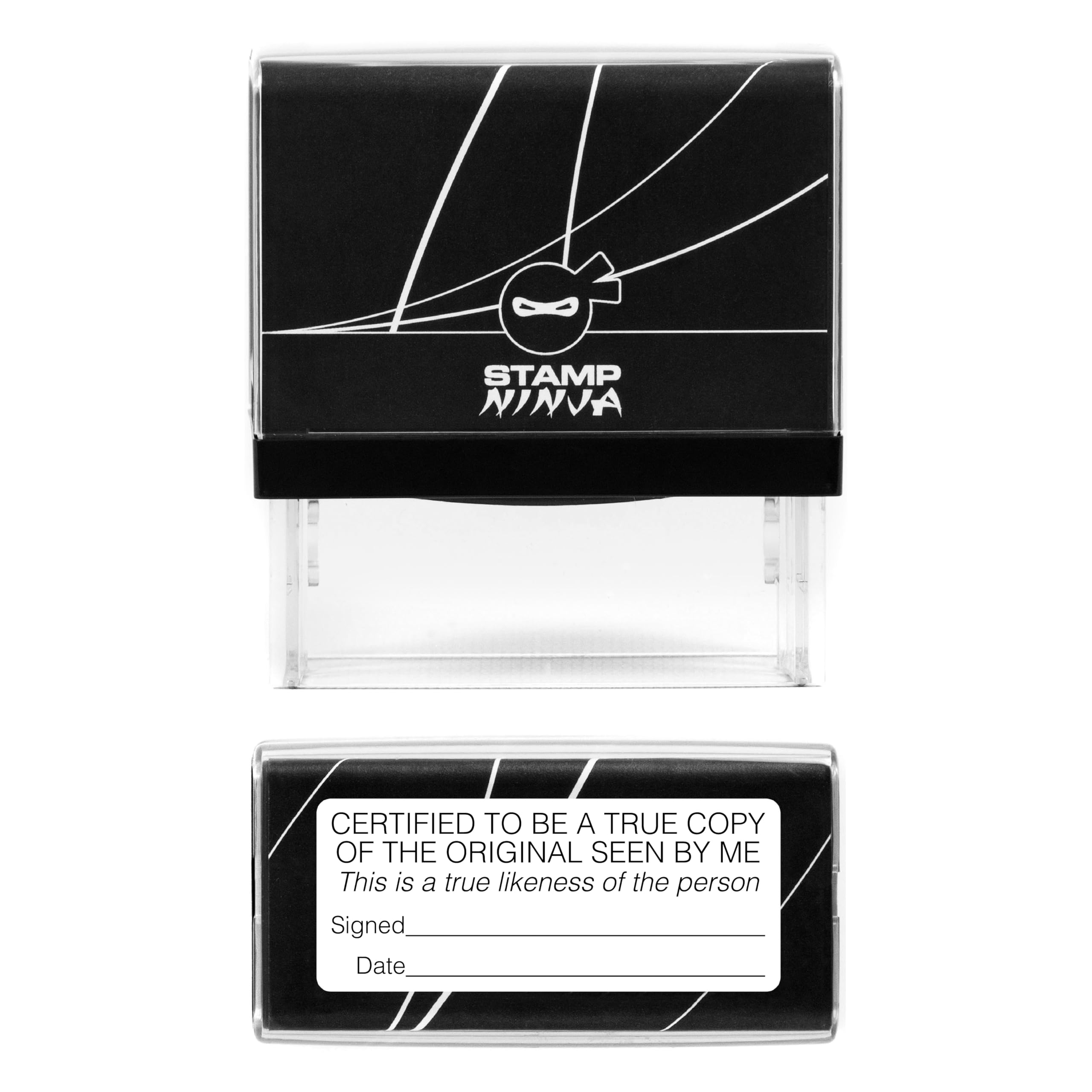 Stamp Ninja Black Certified Original True Copy True Likeness Of The Person Stamp - 58Mm X 22Mm - Ink