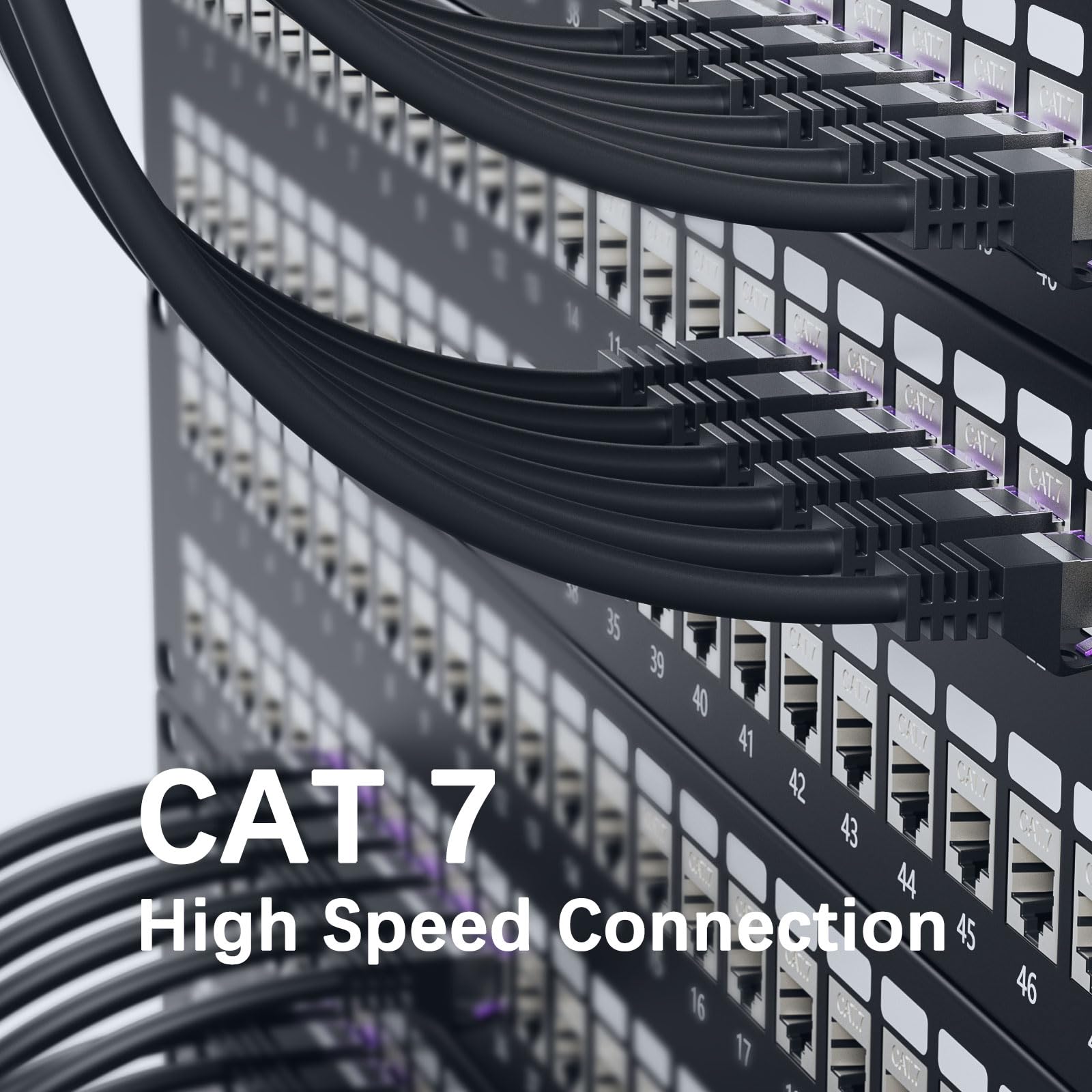 FGB Câble patch 10 Gbit/s 0,5 m x 20, câble réseau RJ45 CAT 7 - Noir | Câble Ethernet SFTP PIMF en cuivre - 50 cm - Organisation d'armoire réseau - Câble LAN DSL court CAT7 CAT6 CAT5