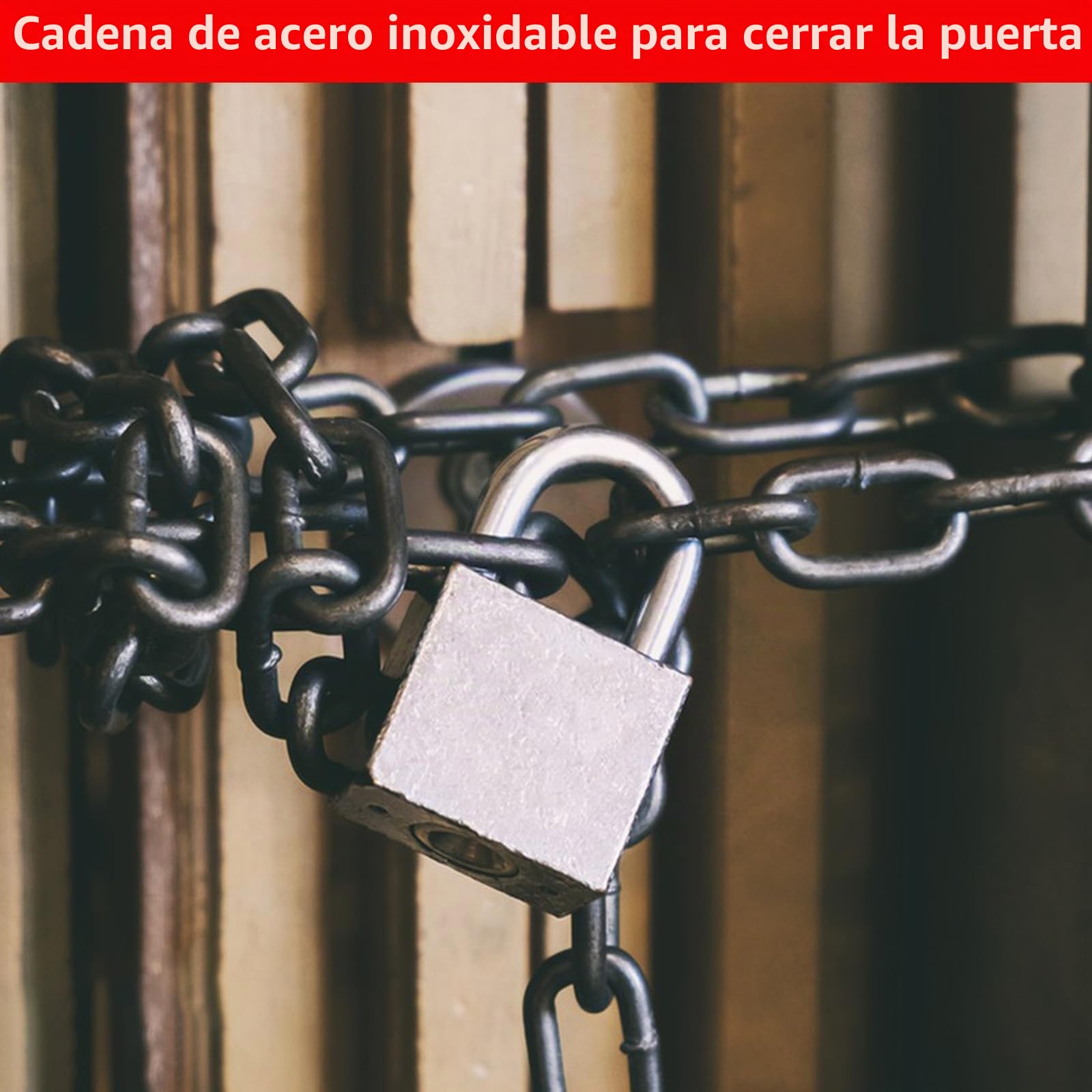 WOPPLXY 6m cadena acero 6mm, Negro, Acero al carbono, Para colgar vallas, cadenas de columpios, cadenas para sillas colgantes, puertas de garaje