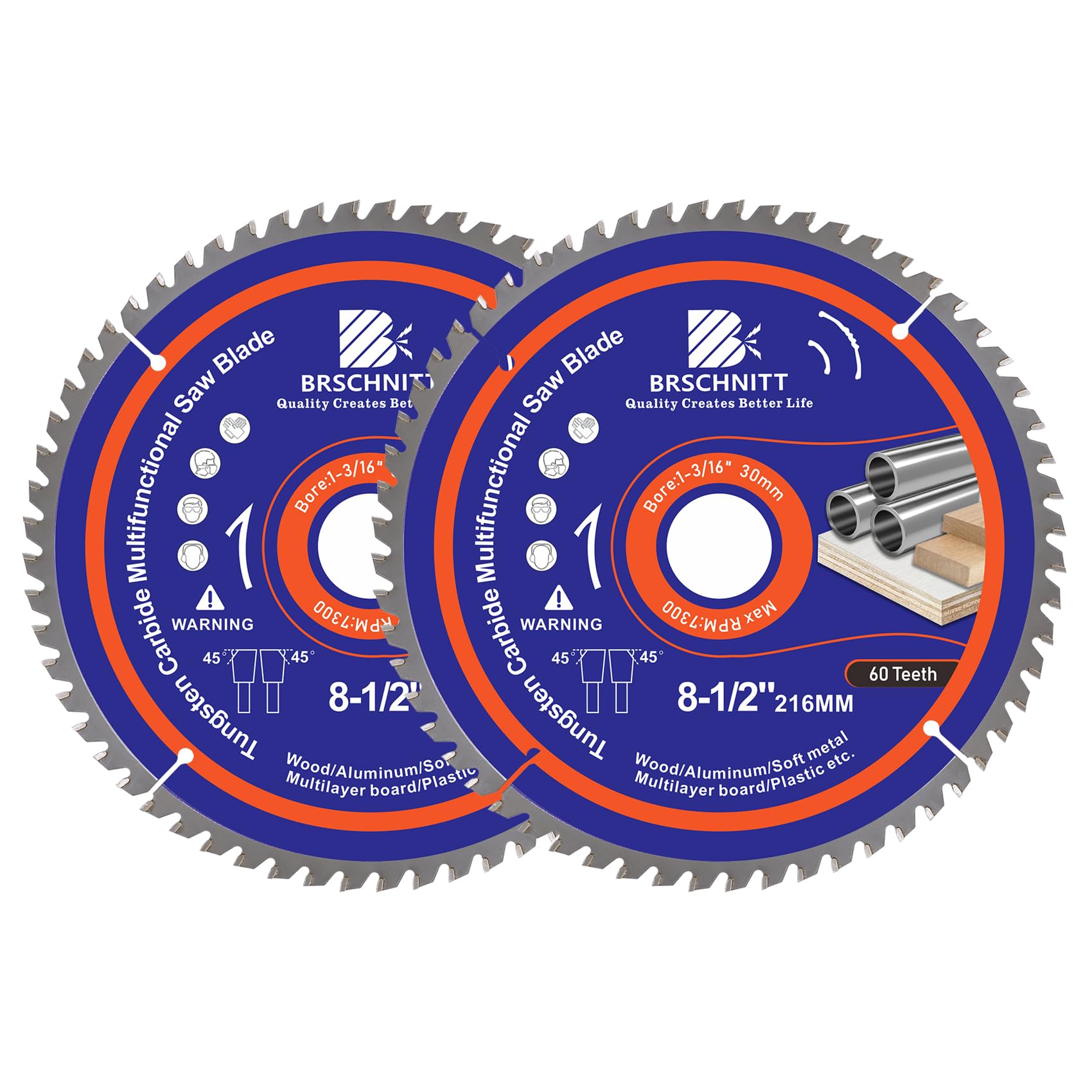 60T brzeszczot do piły tarczowej 165 x 30 mm – Multi brzeszczot do drewna, metalu i aluminium, kompatybilny z piłą zanurzeniową i tarczową (2 szt.)