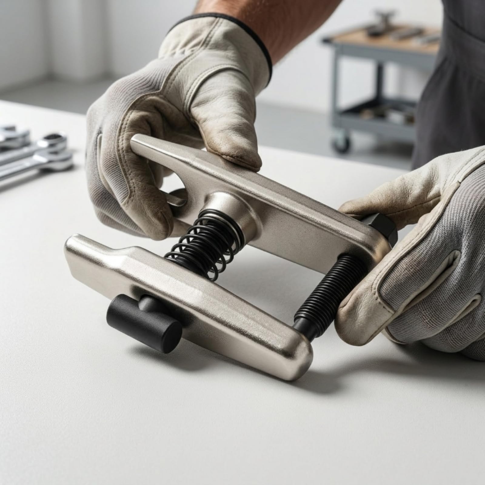 Estrattore di Snodi Sferici Professionale Estrattore a Due Fori Universale Attrezzo per Riparazione Sospensioni, Officina, Nero