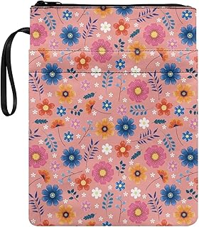 Funda para libros de la Biblia con cremallera y flores coloridas, color rosa, para amantes de los libros, regalos para mujeres