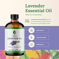 Vista 2 de SVA Lavender Essential Oil – 4 Fl Oz – 100% Natural Lavender Oil - for Diffuser, Hair Care, Face, Skin Care, Aromatherapy, Scalp and Body Massage