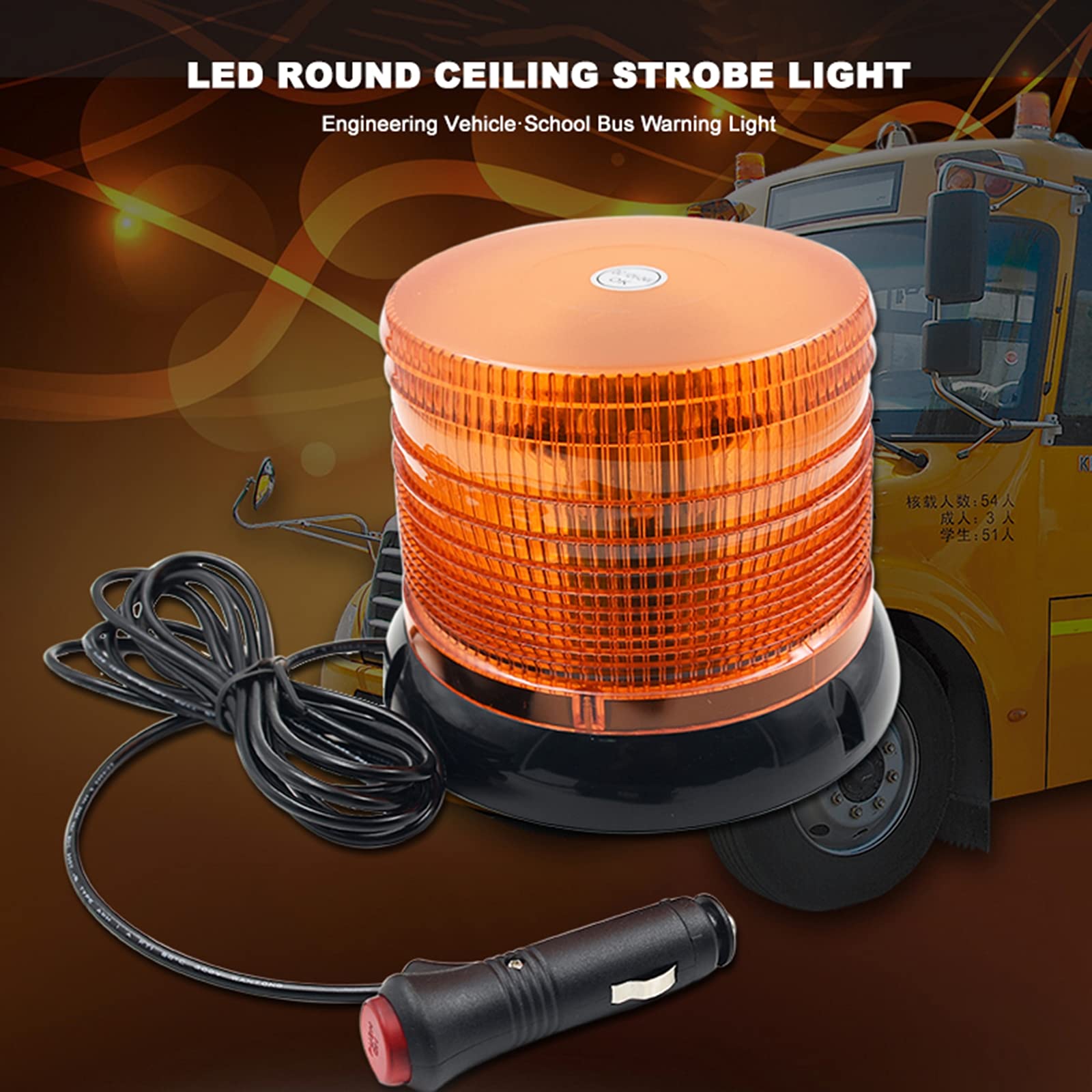 TIM-LI Luz De Baliza LED De 12 V-24 V, Lámpara De Precaución Estroboscópica De Advertencia De Emergencia con Base Magnética, para Tractor De Carretilla Elevadora De Vehículos