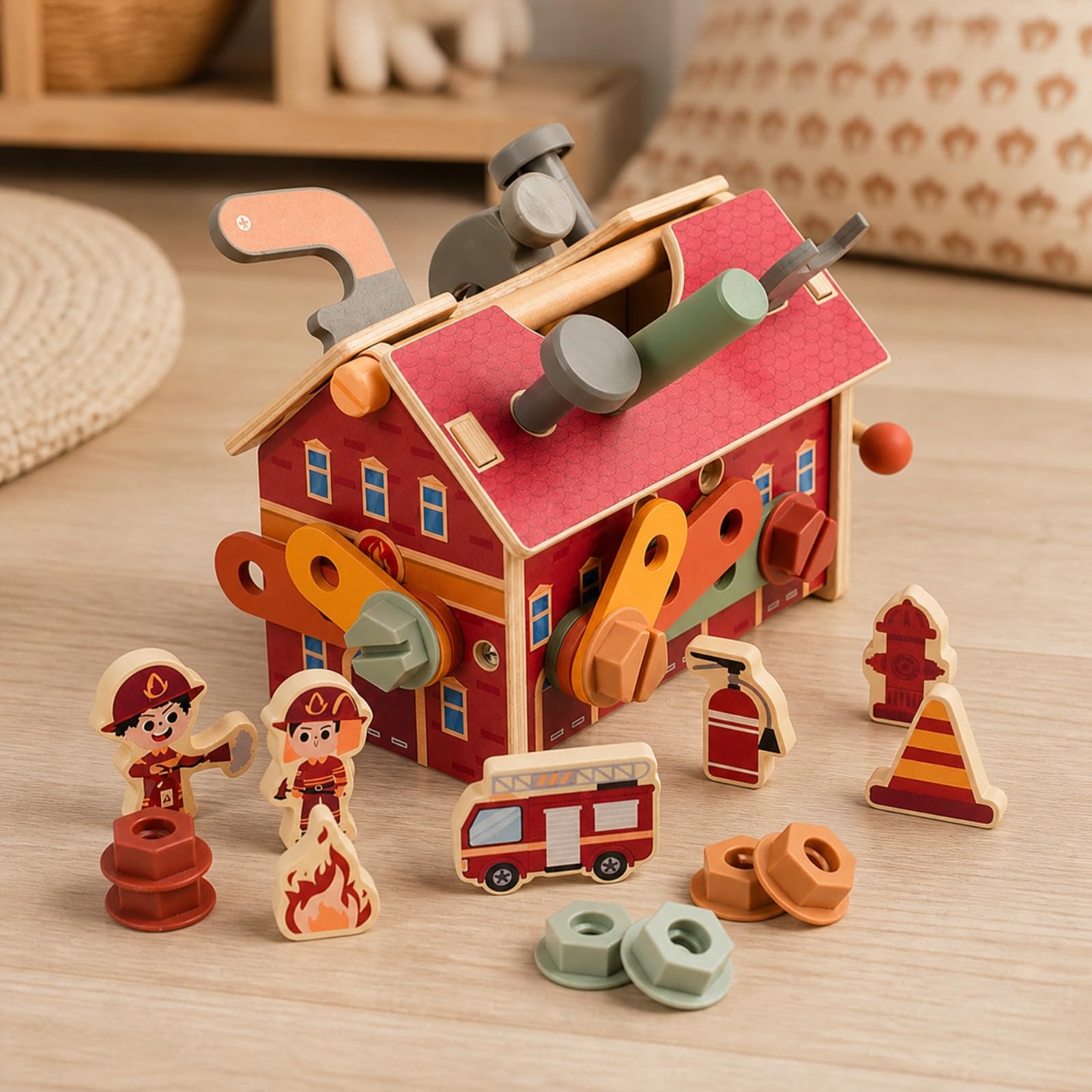 Gioco di Costruzione in Legno Tile | Apprendimento Precoce, Didattico, Casetta da Gioco per Bambini, Asilo, Scuola Dell'infanzia, Stile A