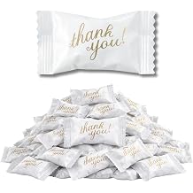 216ct Butter Mints Individually Wrapped Thank You Wrapper Bulk, Buttermints for Reception, Gold Candy Buffet & Party Favors