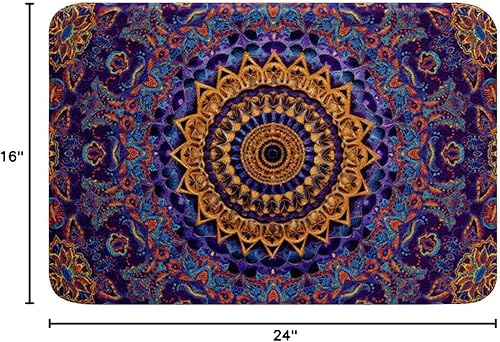 Miniatura 104 de Erosebridal Tapete de baño oriental vintage, Art Deco floral para puerta de entrada, tapete de baño tribal bohemio, tapete de baño tradicional