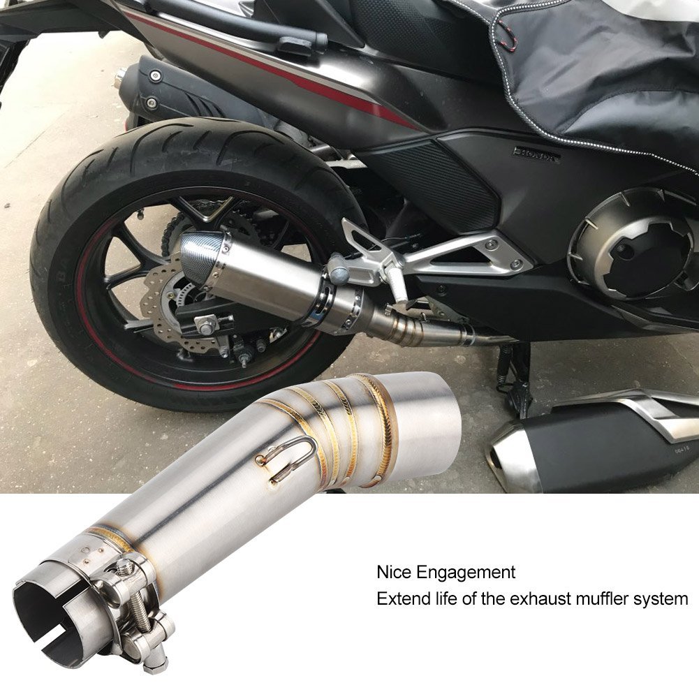 Yctze Tubo intermedio de escape de 51 mm, tubo intermedio de escape de motocicleta de acero inoxidable de 40-51 mm para NC700X NC750X NC750S NC700S 2012-2017 para tubo intermedio de 60 tubos