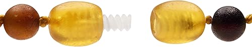 Miniatura 3 de Collar de ámbar auténtico del mar Báltico, hecho con mezcla sin pulir, 13.4 in (13,4 pulgadas), Ámbar báltico