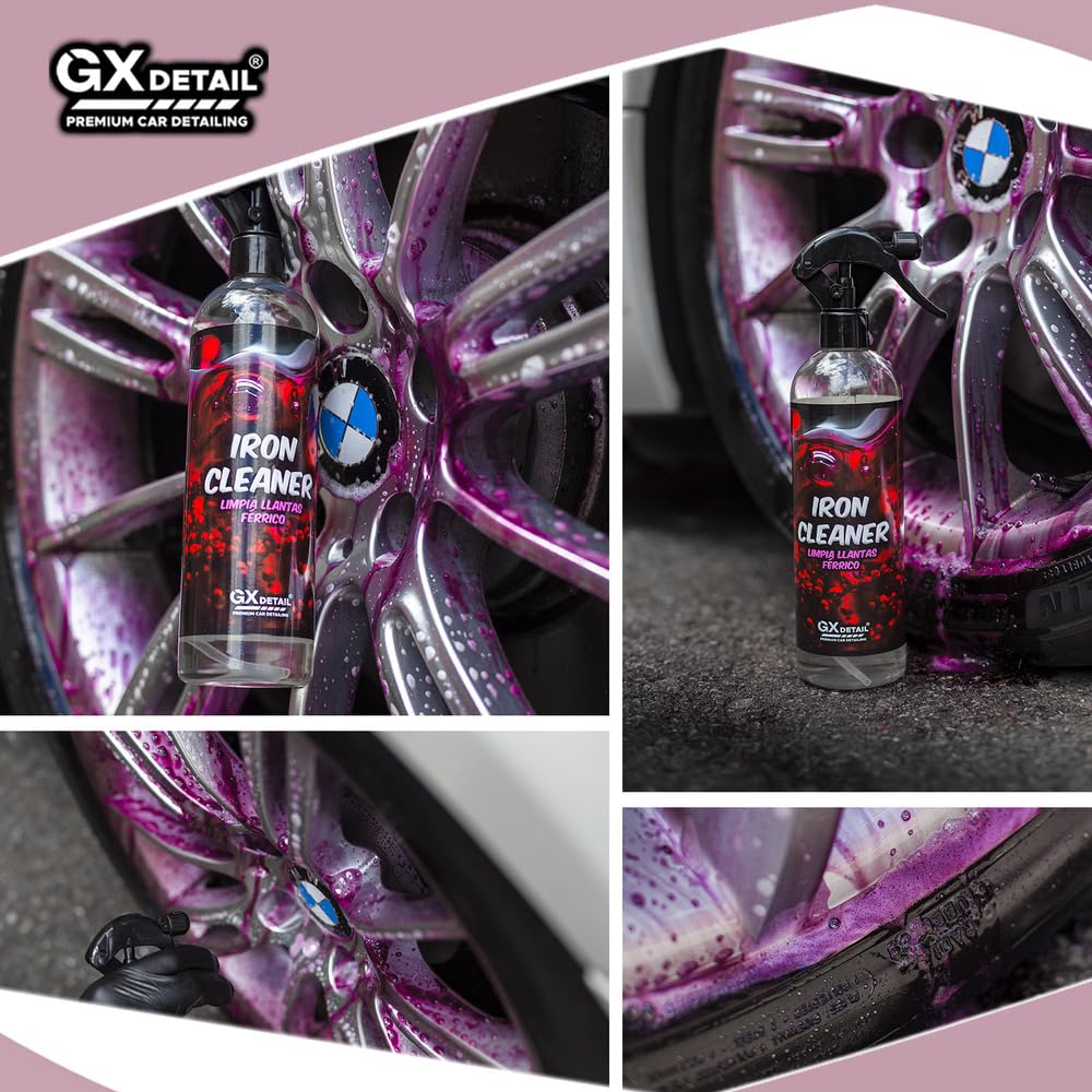 GxDetail Descontaminante Férrico para Llantas y Carrocería 5 Litros - GxDetail – Fórmula Avanzada – Limpiallantas sin Frotar - Elimina Ferodo y Grasa – Limpiador de Uso Rápido – No daña Pintura