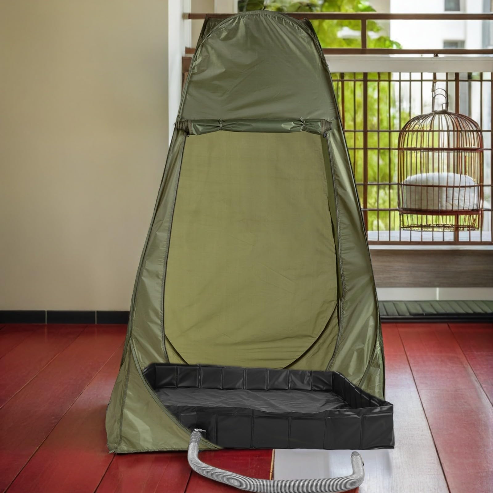 INOOMP Base de Ducha para Exteriores Plegable con Desagüe Desmontable | Pvc y Pp Negro, Uso en Suelos de Cabina y Exteriores, Diseño Multiuso para Pies