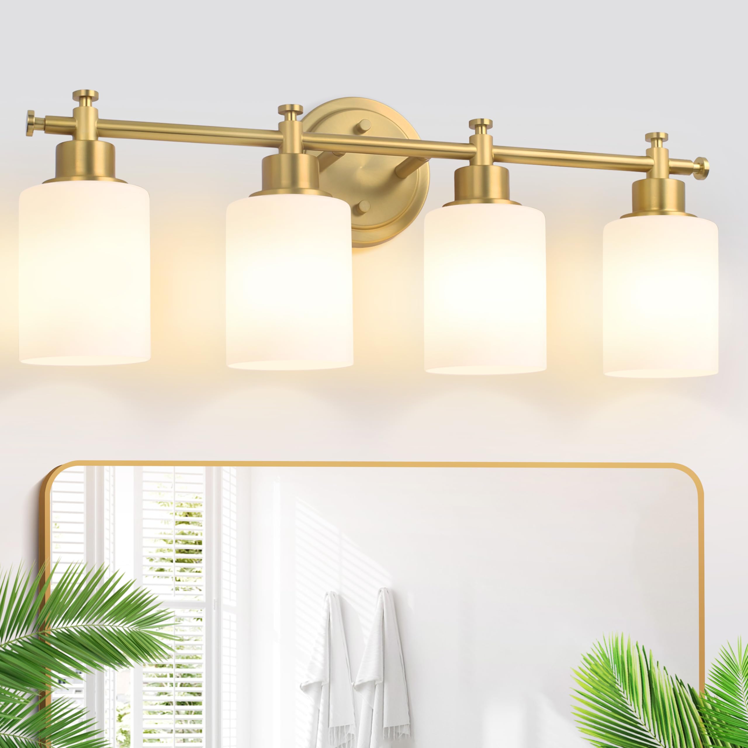 23'' 4-Light Bathroom Vanity Light, Brushed Gold Vanity Light Fixture — image 1