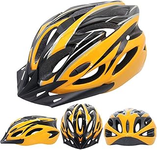 All-Purpose Bike Helmets Bicycle Helmet Cycling Helmet Lightweight Riding Bicycle Ultra-Portable Road Mountain Bike One-Piece 18 Ventilation Holes Male & Female Hat Adjustable Size (Yellow)