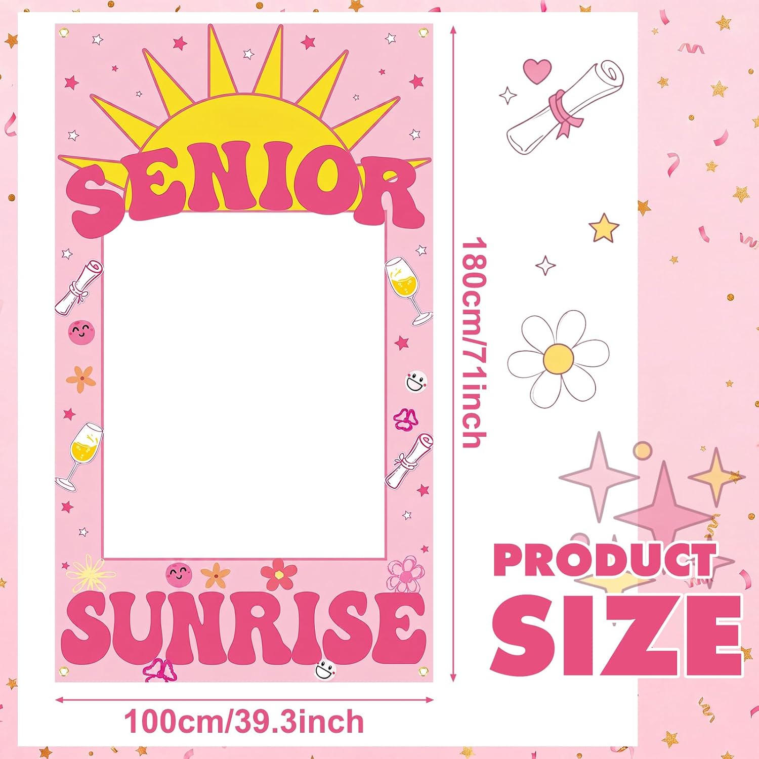 Breling Senior Sunrise Photo Props Senior 2027 Photo Frame 2027,Square