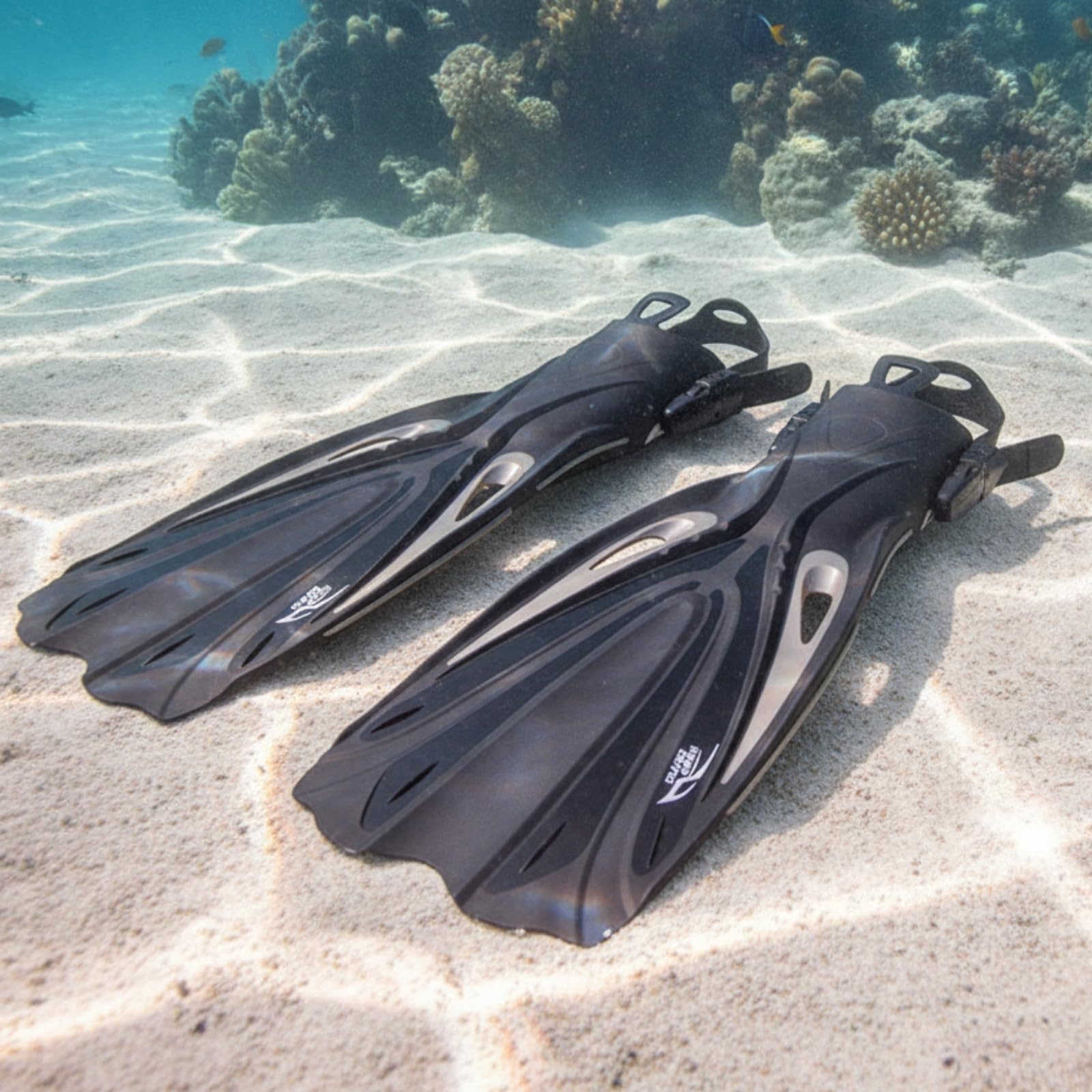 Aletas Buceo con Talón Abierto Hidrodinámicas Aletas Talón Abierto Ajustables para Buceadores, Submarinistas, Esnórquel, Buceo sin Respiraro