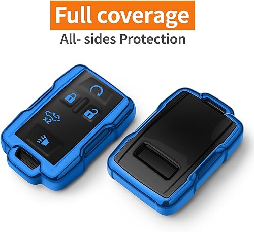 Miniatura 9 de Sindeda Funda para llavero Chevrolet con llavero de protección completa suave compatible con Colorado Silverado Silverado Suburban Tahoe GMC Canyon