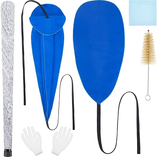 6 Pieces Saxophone Cleaning Kit Including Alto Sax Pad Saver 2 Sax Swab Mouthpiece Brush Sax Cleaning Cloth Gloves for Clarinet Flute Trumpet Wind Woodwind Instruments Gifts