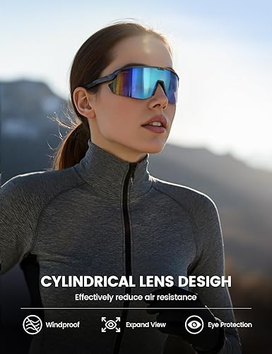 Miniatura 4 de Lamicall Gafas de sol deportivas polarizadas de 0.85 oz para hombres y mujeres, gafas con protección UV400, para correr, ciclismo, béisbol, pesca