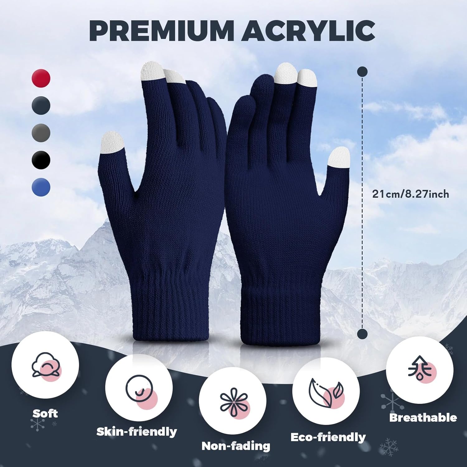 Tarpop 48 Pcs Winter Gloves Bulk Knit Winter Gloves for Women Men Adult for Homeless Cold Weather Stretchy Cloth - Image 2