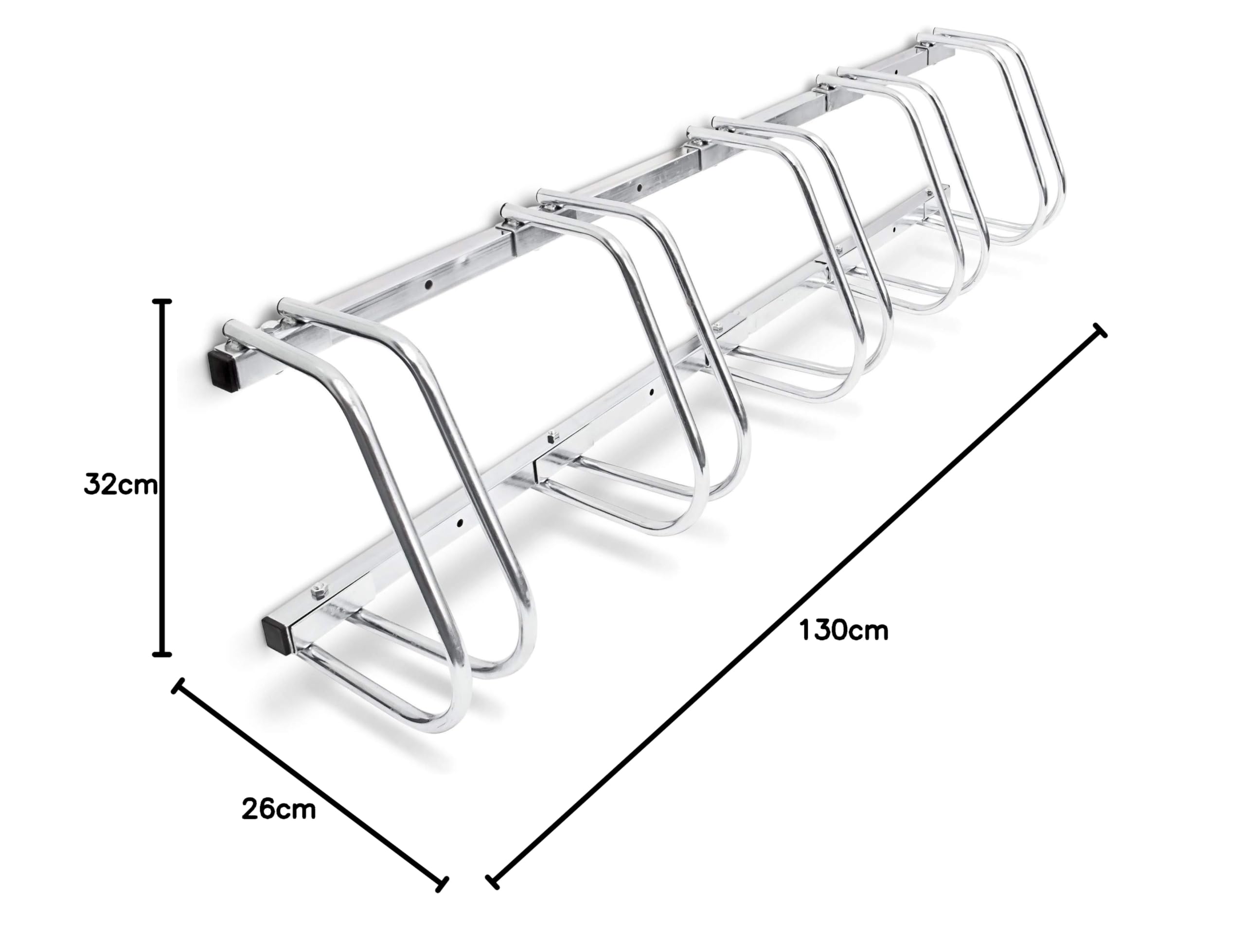 Relaxdays Râtelier Familial pour 5 vélos Argent