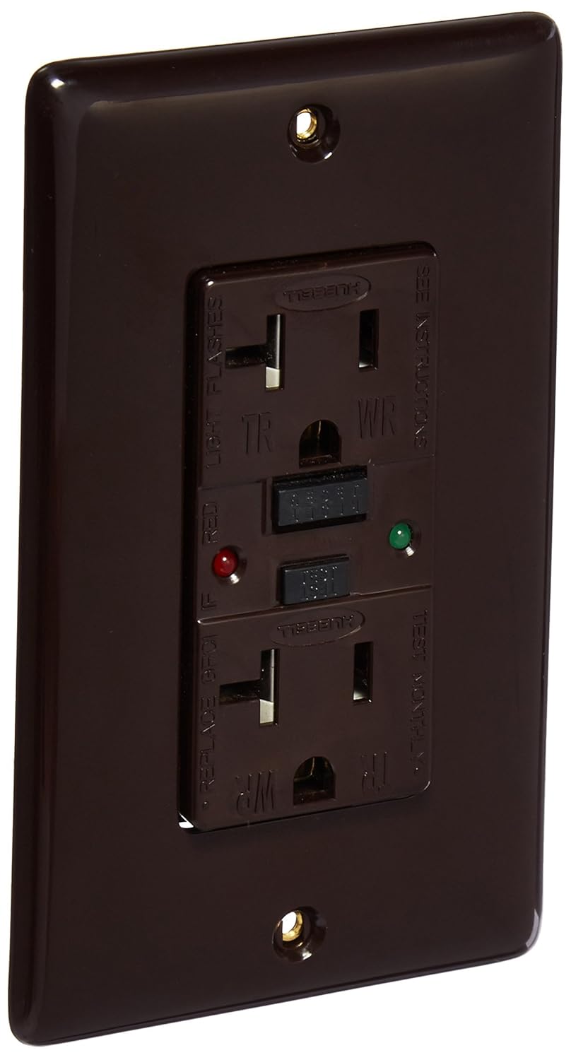 Hubbell GFR5362SG Industrial Grade Tamper Resistant GFCI, 20 amp, 125V, Brown