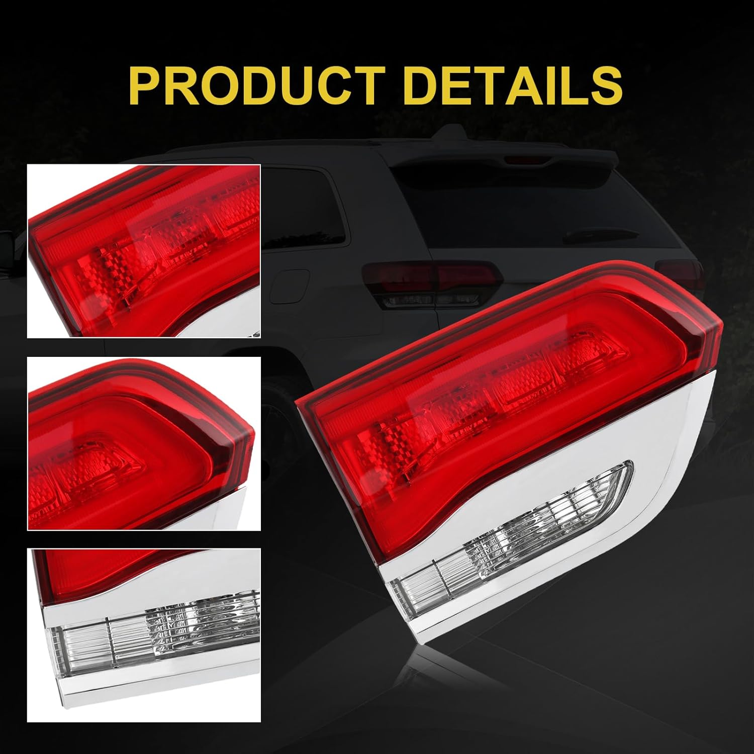 Tail Light Compatible with Jee-p Grand Cherokee 2014-2021, LH Left Driver Side Inner Taillight Replace 68110047AB CH2802105